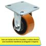Imagem de Kit 2 Rodízio Poliuretano Moldado 4'' Com Base Fixo 300kg
