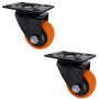 Imagem de Kit 2 Rodízio PVC Laranja 1.5/8" 41mm Giratório - A09110-G - Ajax