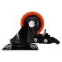 Imagem de Kit 2 Rodízio PVC Laranja 1.5/8" 41mm Giratório com Freio - A09110-GF - Ajax