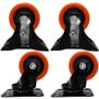 Imagem de Kit 2 Rodízio PVC Laranja 2" 50mm Fixo - A09120-F + 2 Rodízio PVC Laranja 2" 50mm Giratório - A09120-G - Ajax