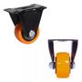 Imagem de Kit 2 Rodízio roda giratório Pvc laranja reforçado 2 50mm