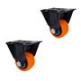 Imagem de Kit 2 Rodízio roda giratório Pvc laranja reforçado 2 50mm