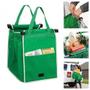 Imagem de Kit 2 sacola de compras para carrinho de supermercado reutilizaveis organizador de porta malas carro 2 sacolas bolsa