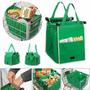 Imagem de Kit 2 sacola de compras para carrinho de supermercado reutilizaveis organizador de porta malas carro 2 sacolas bolsa