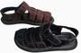 Imagem de Kit 2 Sandalias Chinelo Papete antistress ortopedica em couro nas cores preto e café