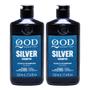 Imagem de Kit 2 Shampoo Matizador Cabelos Grisalhos Silver Boost  220ml Desamarelador QOD Barber Shop QBS