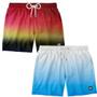 Imagem de kit 2 Short Banho Bermuda Masculina Praia Estampado Surf Boardshort Moda Fitness Piscina