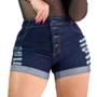 Imagem de Kit 2 Short Hot Pants Jeans Feminino Destroeyd Barra Dobrada