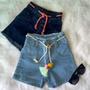 Imagem de Kit 2 Short jeans feminino menina infantil juvenil 10 ao 16 com cordinha