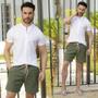 Imagem de Kit 2 Short Masculino Casual Resort  Bege Cru e Verde - Conquest