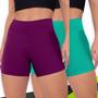 Imagem de Kit 2 Shorts Bermudas Leg BÁSICO Legging Fitness Cintura Alta Treino 1037