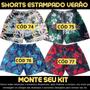 Imagem de Kit 2 Shorts Estampado Floral Masculino Tactel Verão Ref 370