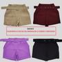 Imagem de Kit 2  Shorts Feminino Com cinto Cintura Alta M aos Plus Size - M G ou GG até 52