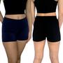 Imagem de Kit 2 Shorts Femininos Curtos Justos Elástico Lisos Cores Sortidas Suplex Pp ao Plus Size