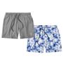 Imagem de Kit 2 Shorts Resina Bermuda Tactel Liso e Estampado Masculino Mauricinho