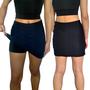 Imagem de Kit 2 Shorts Saias Femininos Justos Elástico Lisos Cores Sortidas Suplex Pp ao Plus Size