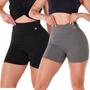 Imagem de Kit 2 Shorts Suplex Academia Cós Alto Legging Fitness