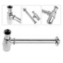 Imagem de Kit 2 Sifão Pia Cozinha Americana Metal Copo Cr. 1.1/2X1.1/2
