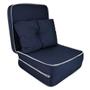 Imagem de Kit 2 Sofas Puff Cama Colchao de Solteiro Dobravel Portatil Azul  F.a. Colchoes 