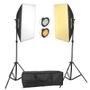 Imagem de Kit 2 Softbox 50x70 c/ Iluminação de LED Bicolor + 2 Tripés e Bolsa