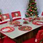 Imagem de Kit 2 Souplast Mdf Ceia de Natal Noel Vermelho Luxo Premium