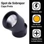 Imagem de Kit 2 Spot Led Sobrepor Preto Redondo Luz Direcionável Bivolt 20w Luz Quente