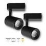 Imagem de Kit 2 Spot Para Trilho Eletrificado Preto Led 12W 3000K