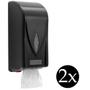 Imagem de Kit 2 Suporte Dispenser Porta papel Higiênico Cai Cai interfolha Premisse para banheiro bar preto