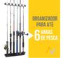 Imagem de Kit 2 Suporte Organizador Parede Rack 12 Varas Pesca Cardume