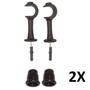 Imagem de Kit 2 Suporte Para Varão Cortina Com Ponteira 19Mm Imbuia