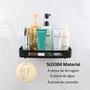 Imagem de Kit 2 - Suporte Porta Shampoo Sabonete Retangular em Inox Cozinha e Banheiro Dupla Instalação