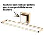 Imagem de Kit 2 Suporte Porta Toalha Toalheiro 25cm Ventosa Parede Banheiro Dourado - Future