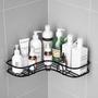 Imagem de Kit 2 Suporte Prateleira Porta Shampoo de Canto Com Adesivo Organizador Multiuso