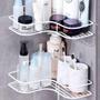 Imagem de Kit 2 Suporte Prateleira Porta Shampoo de Canto Com Adesivo Organizador Multiuso