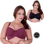 Imagem de Kit 2 Sutiã Plus Size Bojão Reforçado Sustentação - KIT 2 ALICE PRETO E BORDÔ