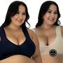 Imagem de Kit 2 Sutiã Plus Size com Alças Acolchoadas de Espuma - KIT 2 CLÉO PRETO E BEGE