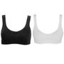 Imagem de Kit 2 Sutiã Top Sustentação Tam:PPCor:Preto + Sutiã Top Sustentação Tam:PPCor:Branco Sem Aro Sem Costura Trifil