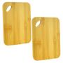 Imagem de Kit 2 Tábuas De Corte Bambu Pequena Lanches Petiscos 15X20Cm