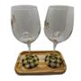 Imagem de Kit 2 Taças Bandeja Love Personalizado Vinho Amarela 490 Ml