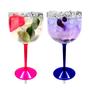 Imagem de Kit 2 Taças Gin Acrílico Transparente Bicolor Rosa e Azul