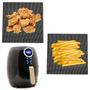 Imagem de Kit 2 Tapete Manta Grill Silicone Airfryer ou Churrasqueira Quadrado 21,5cm x 21,5cm Forro Protetor Culinário Antiaderente Reutilizável