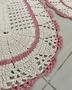 Imagem de Kit 2 Tapetes Leque com Listra 70cm x 45cm Crochê Artesanal
