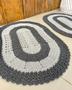 Imagem de Kit 2 Tapetes Oval Listrado 70 x 45cm Crochê Artesanal