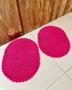 Imagem de Kit 2 Tapetes Oval P 55cm x 40cm Colorido Crochê Artesanal