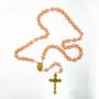 Imagem de Kit 2 Terços rosas religioso Nossa Senhora Aparecida dourado clássico