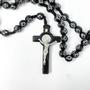 Imagem de Kit 2 Terços São Bento cruz prata medalha crucifixo proteção divina