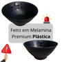 Imagem de Kit 2 Tigelas 300 Ml + 2 Colheres em Melamina Premium Preta Linha Kanpai para Restaurante Japones  Bestfer 