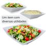 Imagem de Kit 2 Tigelas Quadradas Geometrica 32,5 Cm Branca Grandes para Buffet / Restaurante Profissional Melamina Premium Bestfer