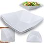 Imagem de Kit 2 Tigelas Quadradas Geometrica 32,5 Cm Branca Grandes para Buffet / Restaurante Profissional Melamina Premium Bestfer