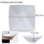 Imagem de Kit 2 Tigelas Quadradas Geometrica 32,5 Cm Branca Grandes para Buffet / Restaurante Profissional Melamina Premium Bestfer